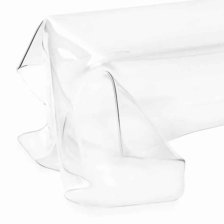 Tavolino design moderno in plexiglass trasparente drappeggiato Asia Viadurini