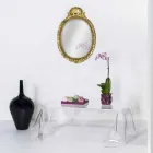 Tavolino design moderno in plexiglass trasparente drappeggiato Asia Viadurini