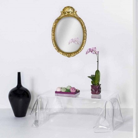 Tavolino design moderno in plexiglass trasparente drappeggiato Asia Viadurini