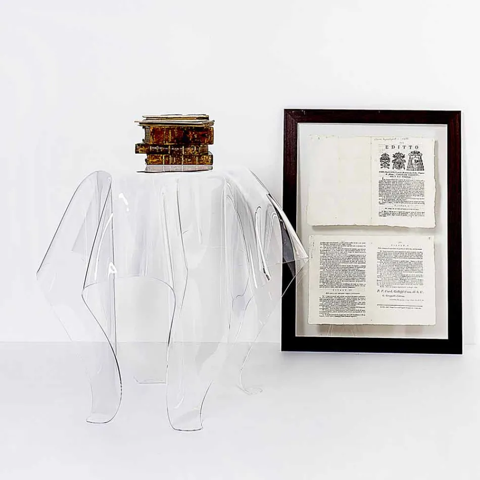 Tavolino design moderno in plexiglass trasparente Otto, made in Italy Viadurini