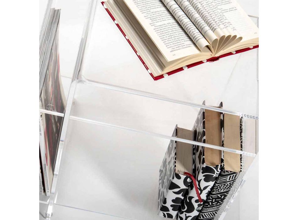 Tavolino di design in plexiglass con tre ripiani made in Italy, Gosto Viadurini