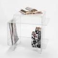 Tavolino di design in plexiglass con tre ripiani made in Italy, Gosto