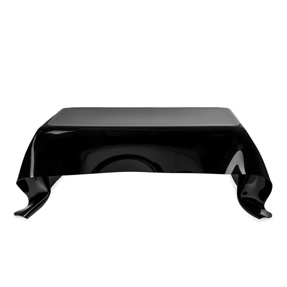 Tavolino di Design in Plexiglass Drappeggiato Nero Made in Italy - Melia Viadurini