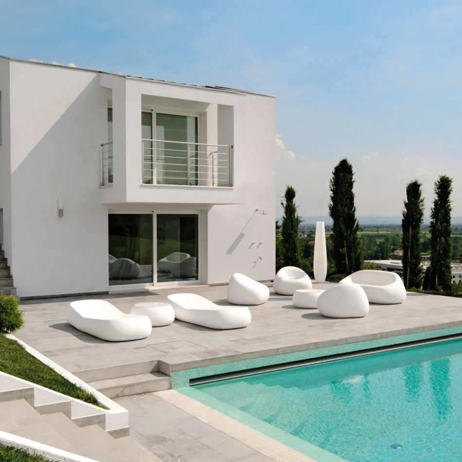 Tavolino Giardino con Piano Tondo in Polietilene  Made in Italy - Tibaldo  Viadurini