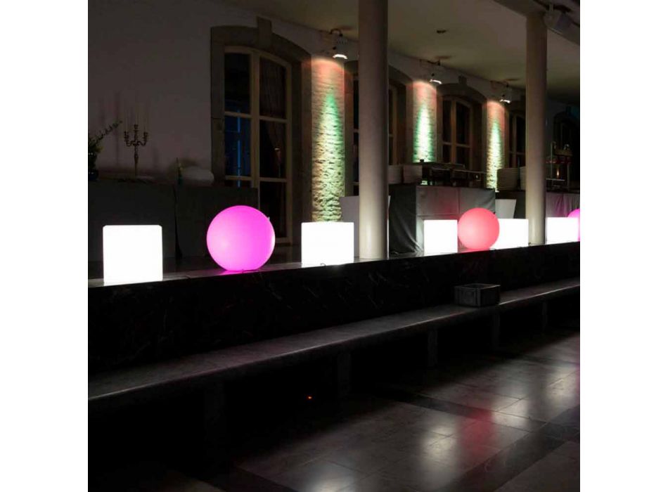 Tavolino Illuminato Colorato di Design Moderno con Attacco a Scelta - Dadostar Viadurini