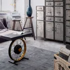 Tavolino in Acciaio e Legno di Mango Artigianale e Industriale - Corvino Viadurini