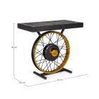 Tavolino in Acciaio e Legno di Mango Artigianale e Industriale - Corvino Viadurini