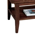 Tavolino in Legno Finitura Noce Patinato con Ripiano Made in Italy - Pekele Viadurini