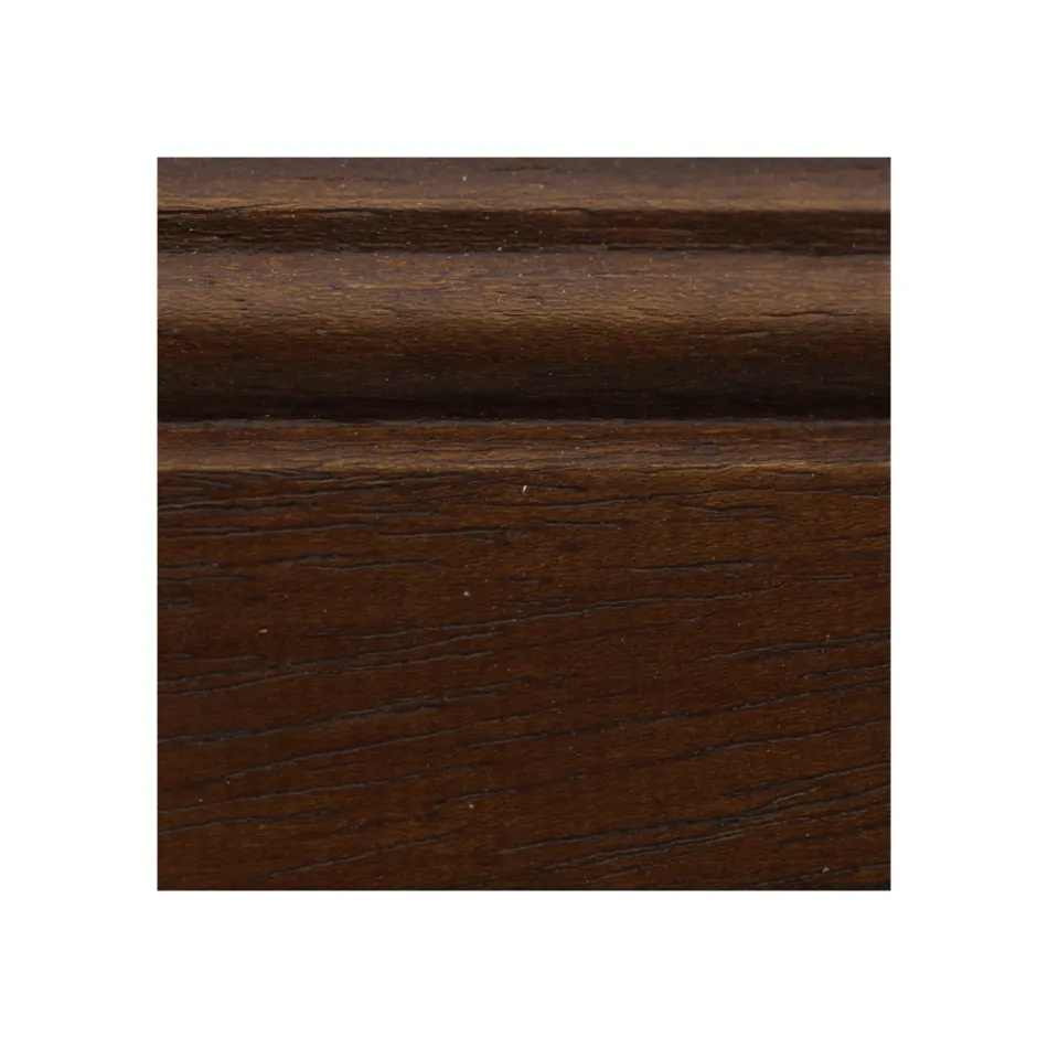 Tavolino in Legno Finitura Noce Patinato con Ripiano Made in Italy - Pekele Viadurini