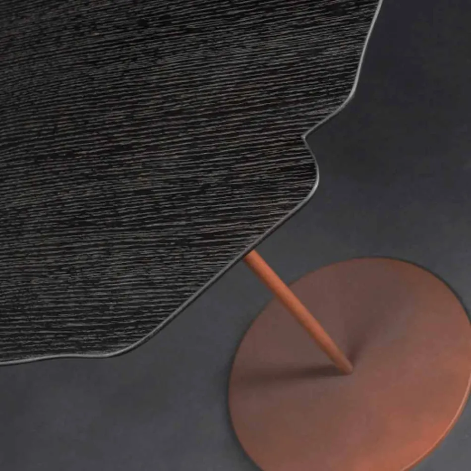 Tavolino in legno moderno rovere tinto moka Andy  Viadurini