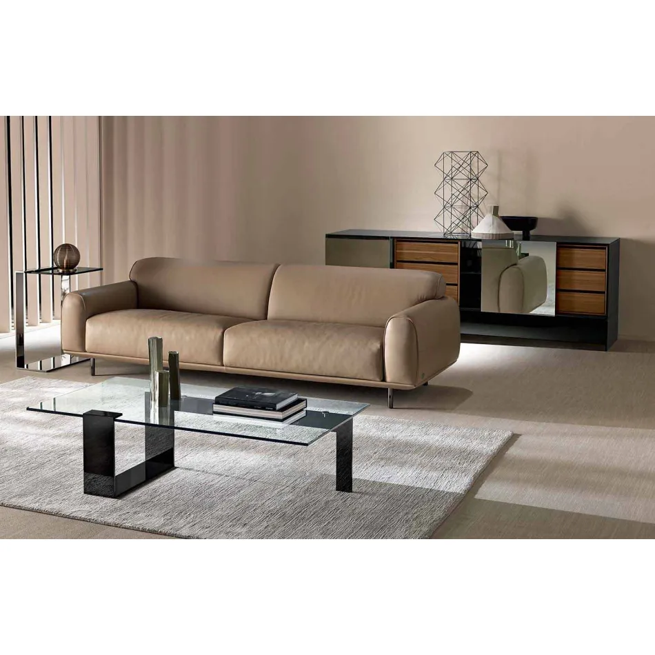 Tavolino in Vetro Extrachiaro da Salotto di Design Moderno Made in Italy – Scoby Viadurini