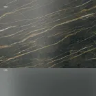 Tavolino Lato Divano da Salotto con Piano in Ceramica e Vetro Fumè - Random Viadurini