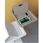 Tavolino Lato Divano Metallo e Pvc Altezza Regolabile per Tablet - Tekniko Viadurini