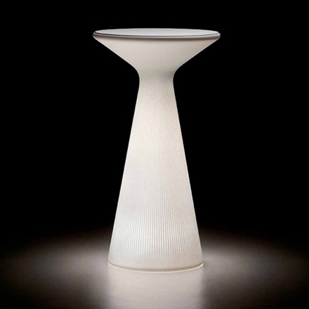 Tavolino Luminoso da Esterno con Piano Rotondo in HPL Made in Italy - Desmond Viadurini