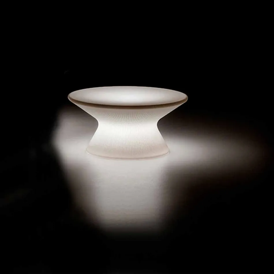Tavolino Luminoso da Esterno in Polipropilene con LED Made in Italy - Desmond Viadurini