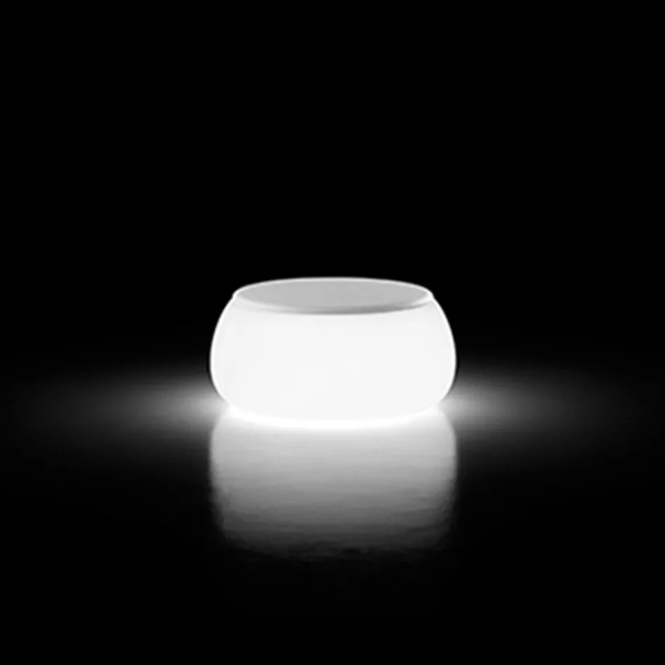 Tavolino Luminoso da Giardino Tondo in Polietilene Made in Italy - Tibaldo Viadurini