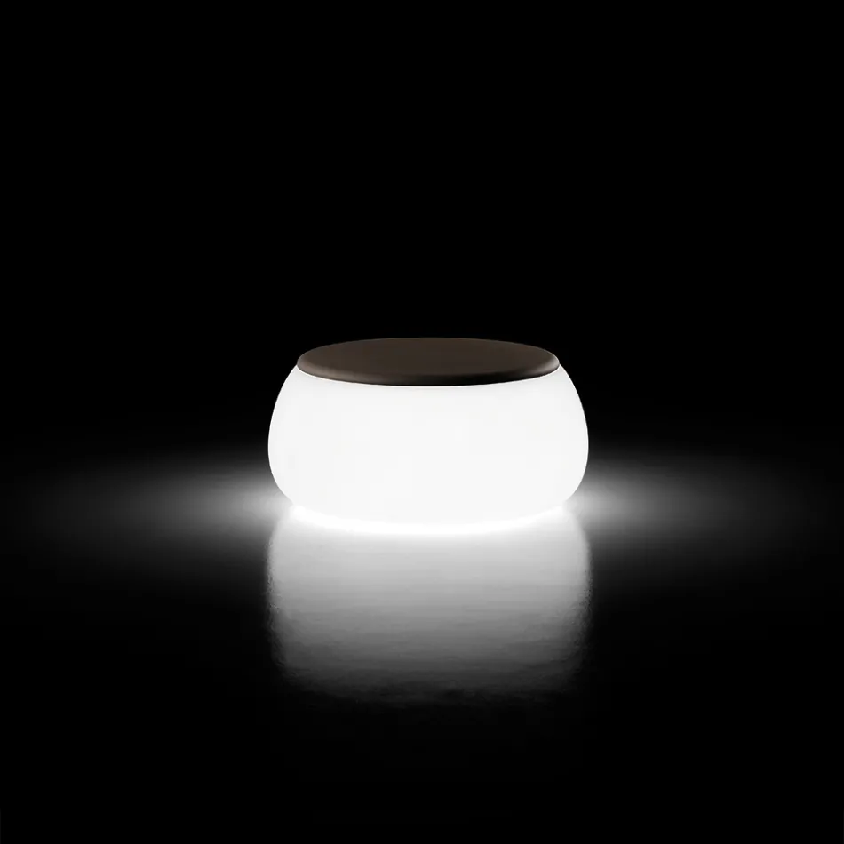 Tavolino Luminoso da Giardino Tondo in Polietilene Made in Italy - Tibaldo Viadurini