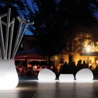 Tavolino Luminoso da Giardino Tondo in Polietilene Made in Italy - Tibaldo Viadurini