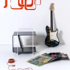 Tavolino moderno a 3 ripiani bianco e nero Gosto made in Italy Viadurini