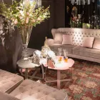 Tavolino moderno in metallo tagliato a laser forma di fiore Andy Viadurini