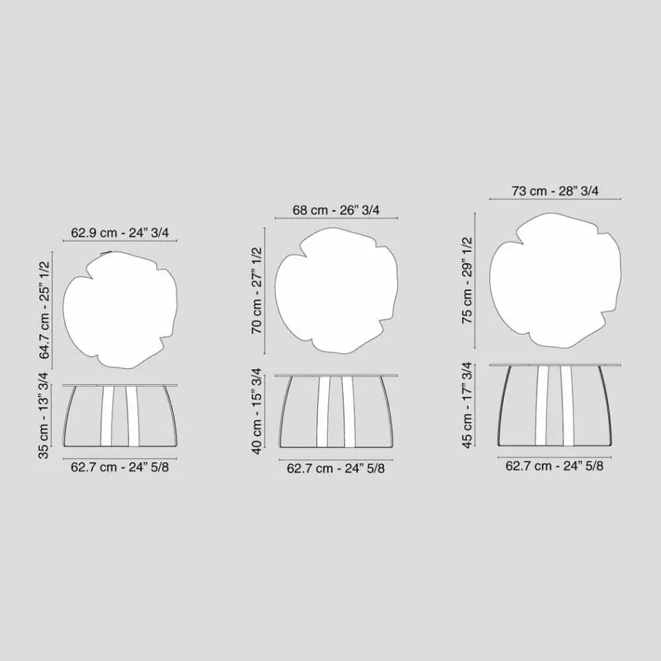 Tavolino moderno in metallo tagliato a laser forma di fiore Andy Viadurini