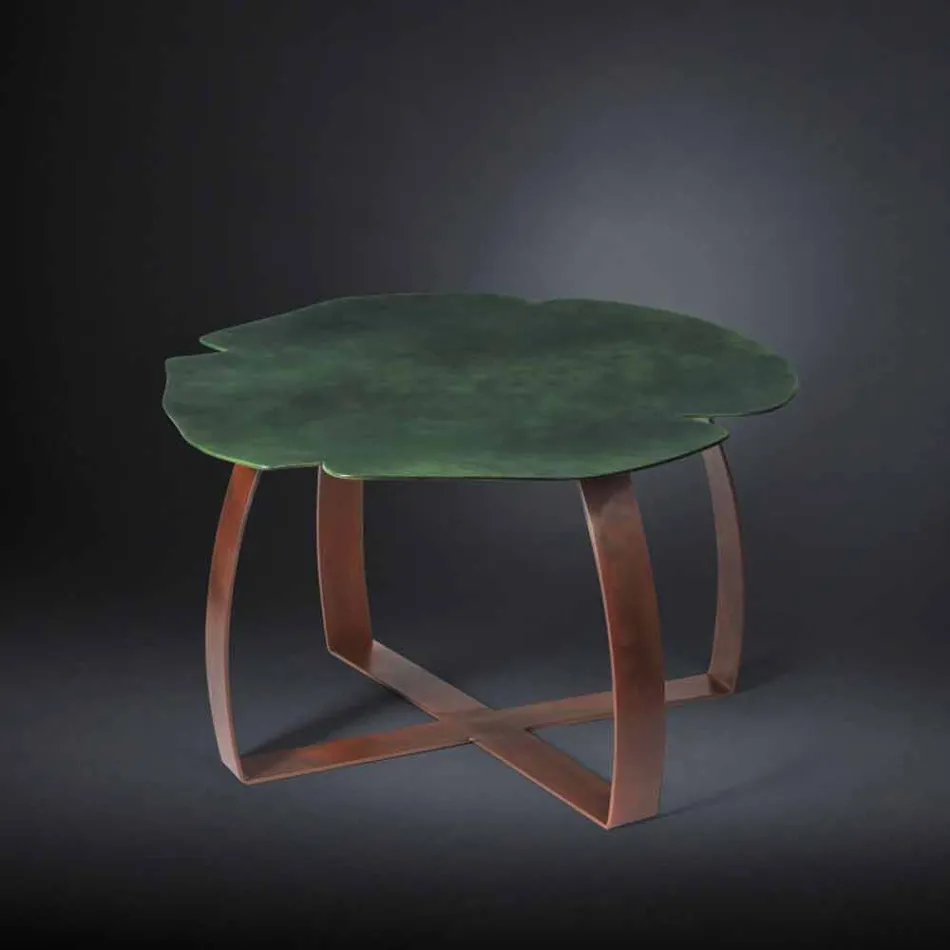 Tavolino moderno in metallo tagliato a laser forma di fiore Andy Viadurini