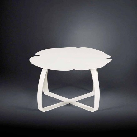 Tavolino moderno in metallo tagliato a laser forma di fiore Andy Viadurini
