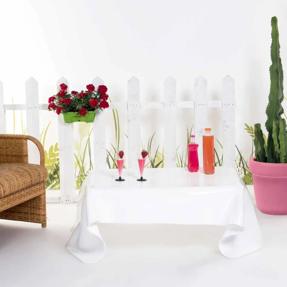 Tavolino moderno in plexiglass bianco drappeggiato Asia, made in Italy Viadurini