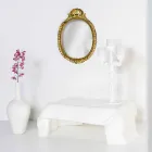 Tavolino moderno in plexiglass bianco drappeggiato Asia, made in Italy Viadurini