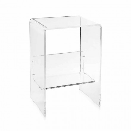 Tavolino moderno in plexyglass L50 x H76 x P40 cm  Aza, made in Italy Viadurini