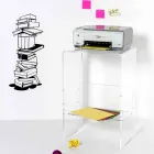 Tavolino moderno in plexyglass L50 x H76 x P40 cm  Aza, made in Italy Viadurini