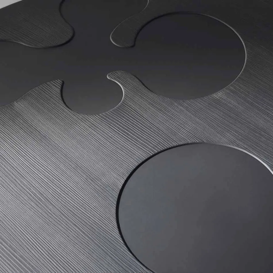 Tavolino moderno nero realizzato in legno di larice laccato Giglio Viadurini