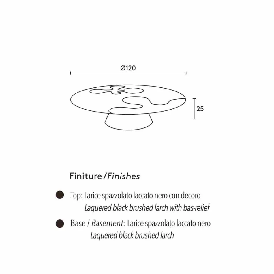Tavolino moderno nero realizzato in legno di larice laccato Giglio Viadurini