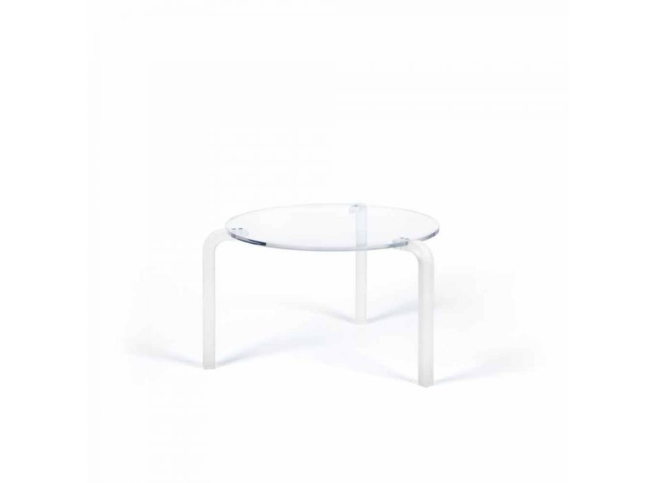 Tavolino moderno tondo alto in metacrilato trasparente Armando Viadurini