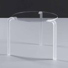 Tavolino moderno tondo alto in metacrilato trasparente Armando Viadurini