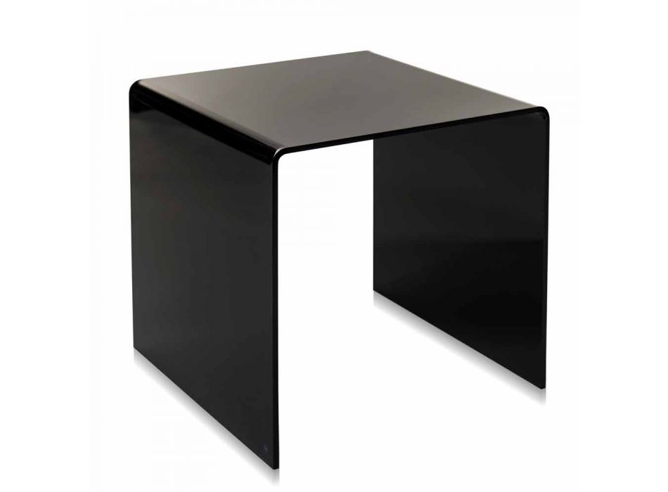 Tavolino nero design moderno 50x50cm Terry Big, made in Italy Viadurini