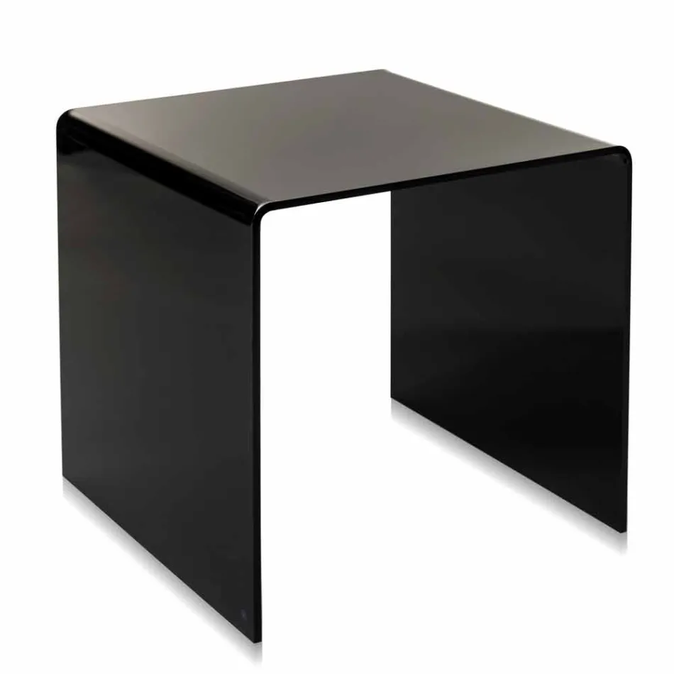 Tavolino nero design moderno 50x50cm Terry Big, made in Italy Viadurini