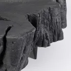 Tavolino Nero in Acciaio e Legno d'Acacia Naturale Homemotion - Camala Viadurini