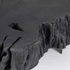 Tavolino Nero in Acciaio e Legno d'Acacia Naturale Homemotion - Camala Viadurini