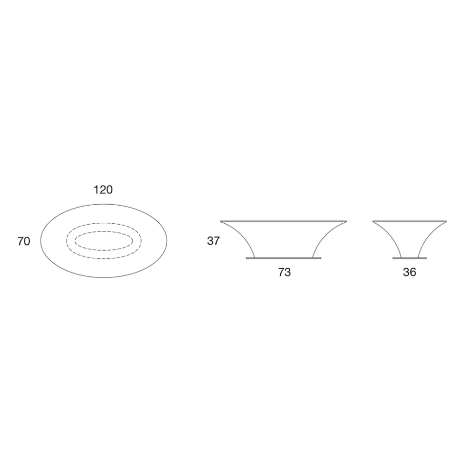 Tavolino Ovale da Caffè Design a Barca Metallo e Vetro Acidato - Imbarco Viadurini