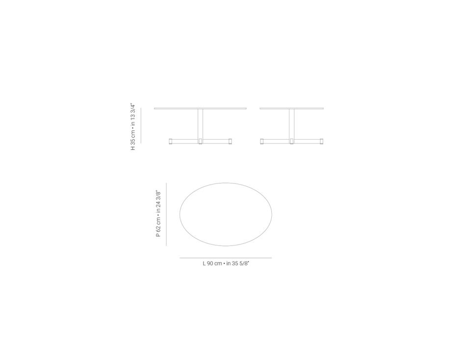 Tavolino Ovale da Esterno con Base in Acciaio Made in Italy - Armony Viadurini