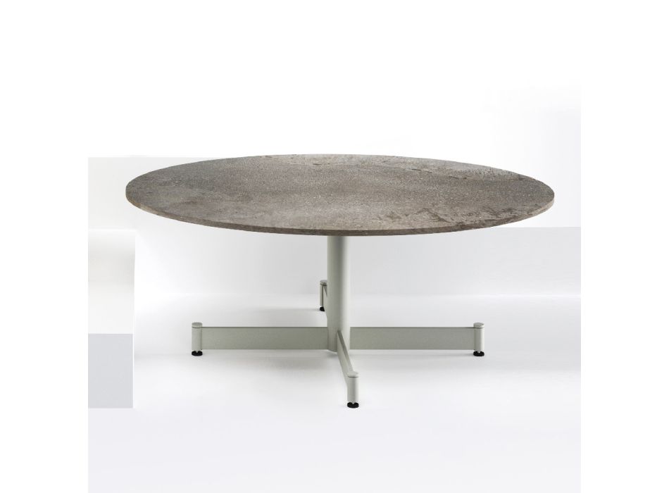 Tavolino Ovale da Esterno con Base in Acciaio Made in Italy - Armony Viadurini