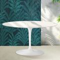 Tavolino Ovale Tulip Saarinen H 41 cm in Ceramica Florim Statuario Lucido - Scarlet