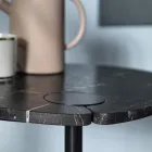 Tavolino per Salotto in Metallo e Marmo di Marquinia, Design di Lusso - Yassine Viadurini