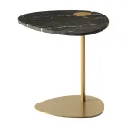 Tavolino per Salotto in Metallo e Marmo di Marquinia, Design di Lusso - Yassine Viadurini