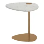 Tavolino per Salotto in Metallo e Marmo di Marquinia, Design di Lusso - Yassine Viadurini