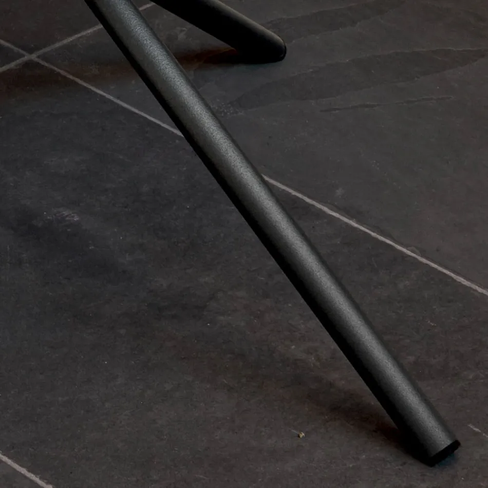 Tavolino per Soggiorno Rotondo Base in Metallo e Ceramica Oapca - Shangai Viadurini