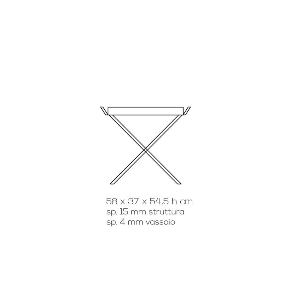 Tavolino Pieghevole con Vassoio in Cristallo Acrilico Trasparente - Makete Viadurini