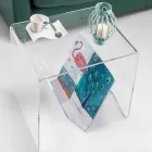 Tavolino / porta riviste design moderno, in plexiglass Cavour Viadurini