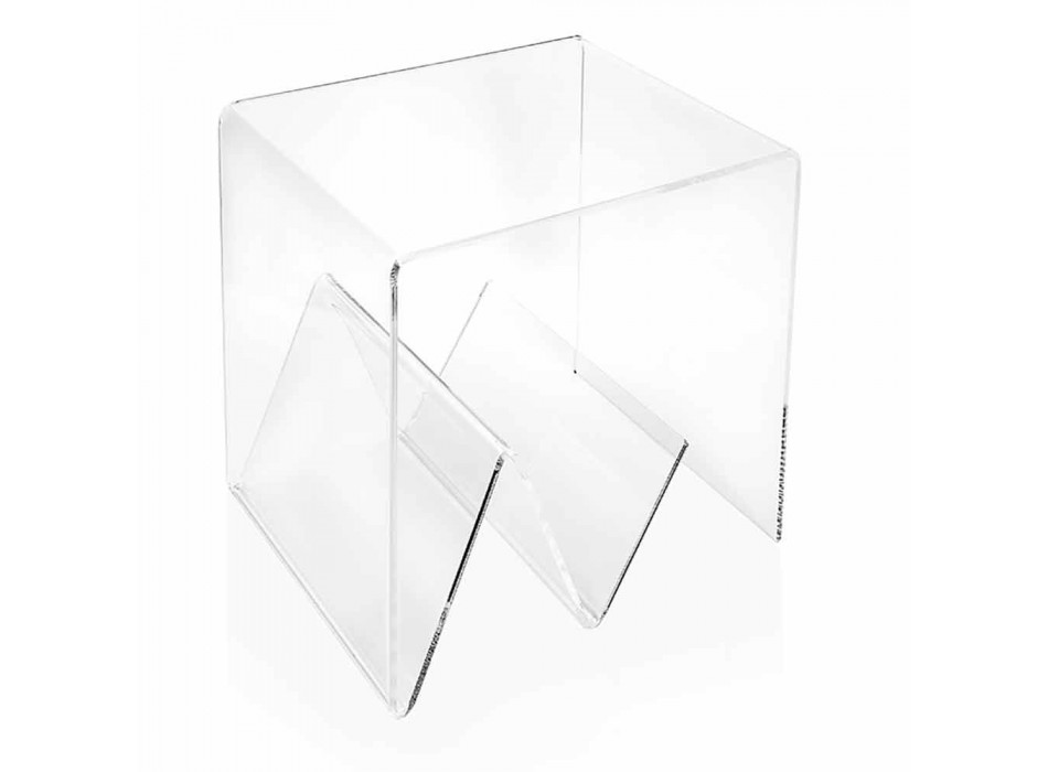 Tavolino / porta riviste design moderno, in plexiglass Cavour Viadurini